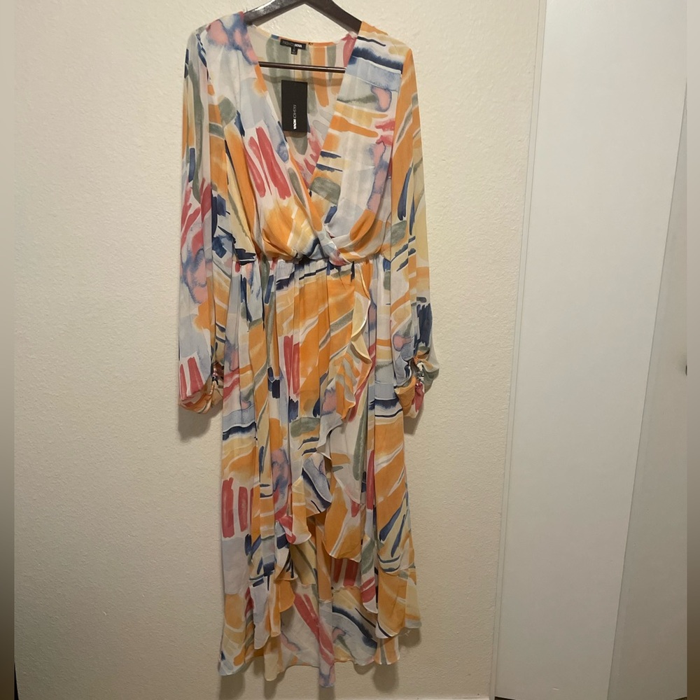 Fashion Nova Nadine Long Sleeve Midi Dress. SZ 1X
